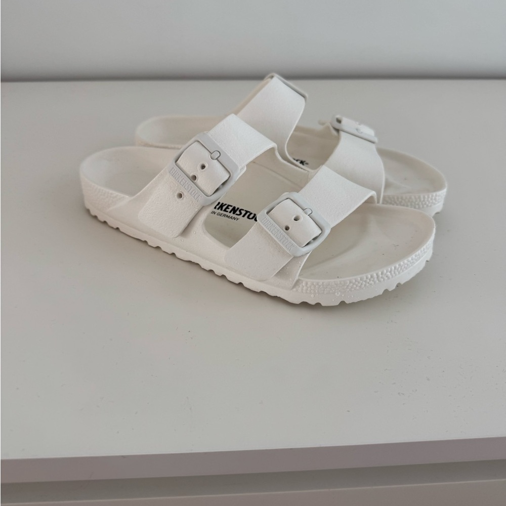 Birkenstock, Arizona Eva White Sandals 37